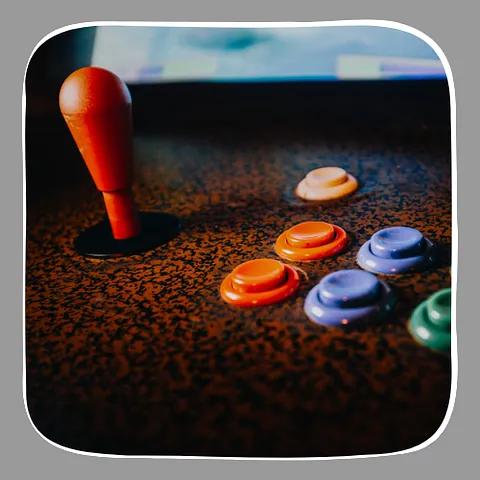Joystick y botones de máquina de arcade